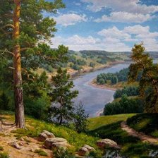 Схема вышивки «Пейзаж художника Потапова»