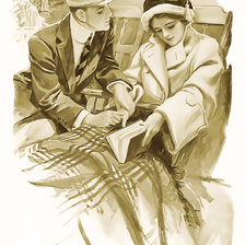 Схема вышивки «Серия "Ретро". Девушки Фишера. Вариант 2»