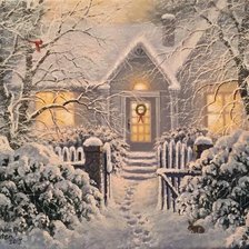 Схема вышивки «зима (по картине Томаса Кинкейда)»