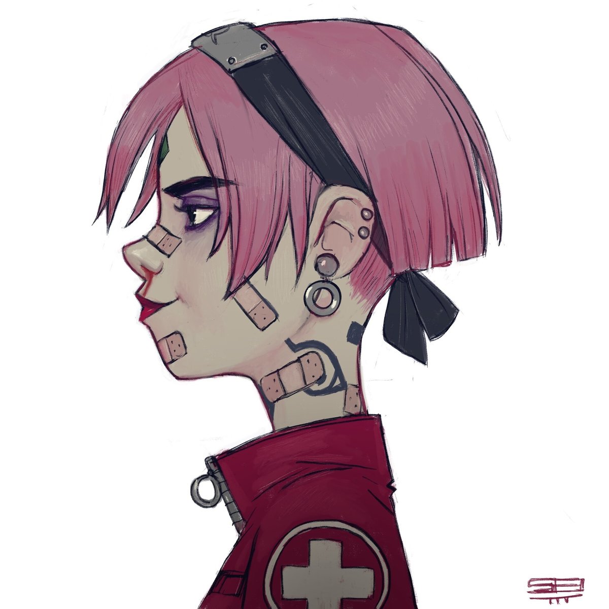 Неформалка - девушка, лицо - оригинал