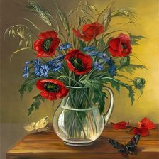 Схема вышивки «Маки»