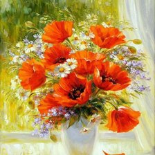 Схема вышивки «Маки»