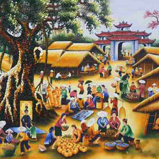 Схема вышивки «Chợ Tết»