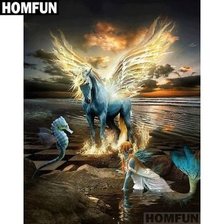 Схема вышивки «Пегас и русалка»