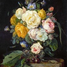 Схема вышивки «Bình hoa mẫu đơn»