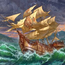 Схема вышивки «Navio medieval.»