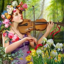 Схема вышивки «Menina com violão.»