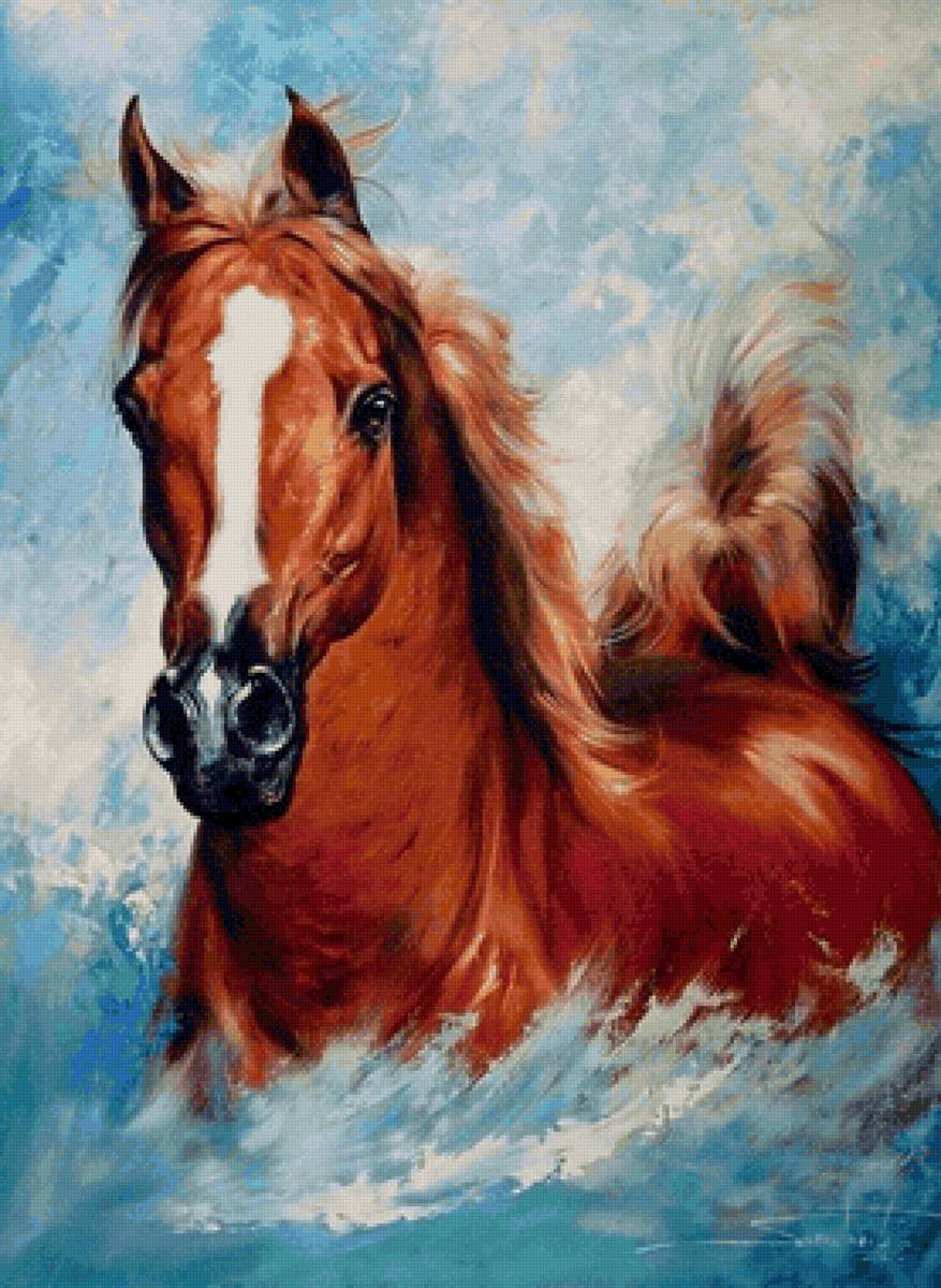 Cavalo. - animais.pintura. - предпросмотр