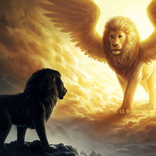 Схема вышивки «Львы. Свет и тень»