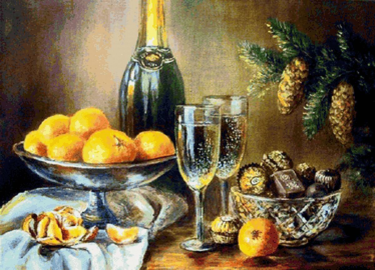 Ощущение праздника - шампанское, новый год, конфеты, праздник - предпросмотр