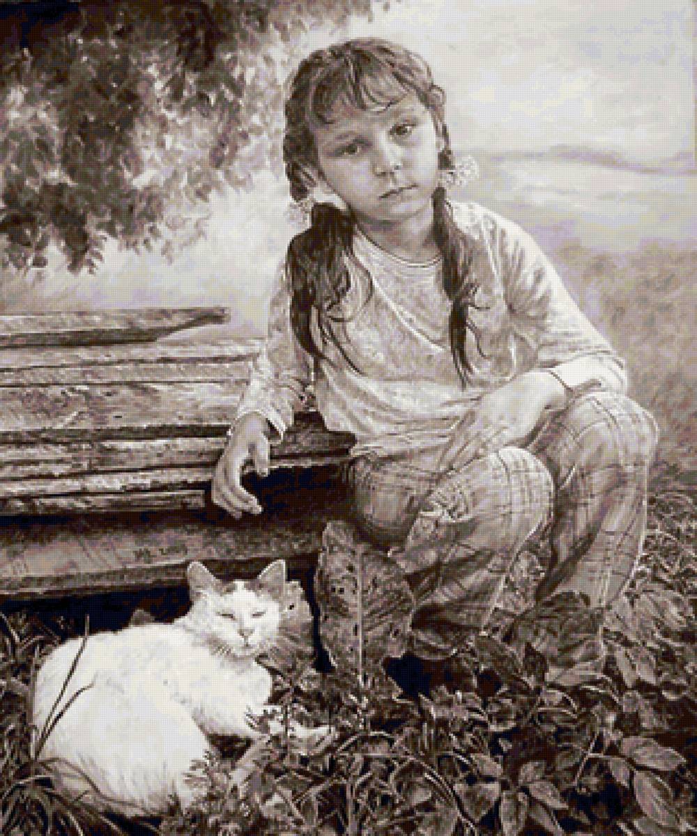 девочка с котом худ.М.Зелда - гамма, м.зелда - предпросмотр