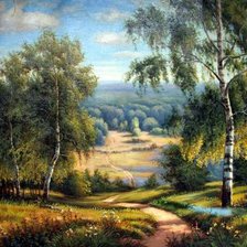 Схема вышивки «Тропинка в лесу»