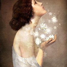 Схема вышивки «Девушка и цветы»