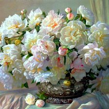 Схема вышивки «Пионы»