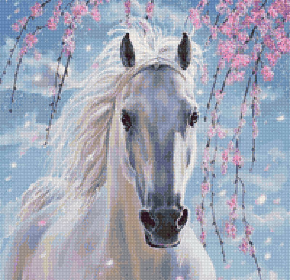 Белый конь - конь - предпросмотр