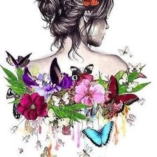 Схема вышивки «Butterfly Girl»