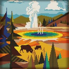 Схема вышивки «йелоустоун парк»