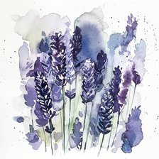 Схема вышивки «лаванда акварельная»
