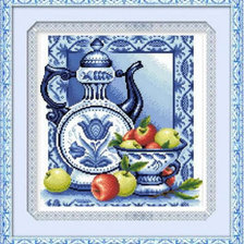 Схема вышивки «ГЖЕЛЬ  1»