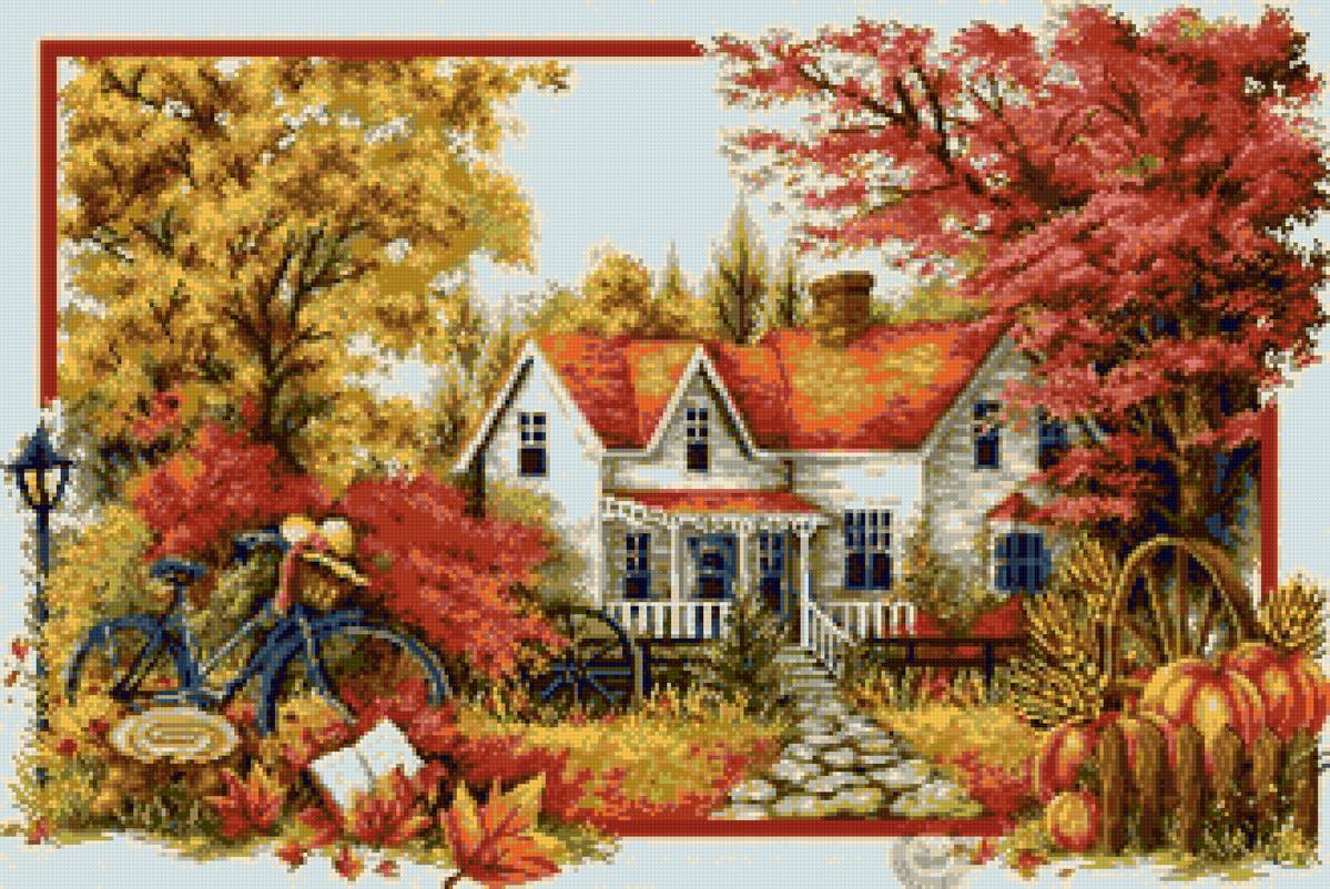 outono2 - outono, paisagem, casa - предпросмотр