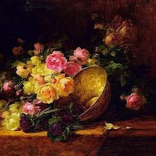 Схема вышивки «Натюрморт с розами»