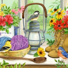 Схема вышивки «linterna y flores»