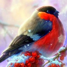 Схема вышивки «снегирь»