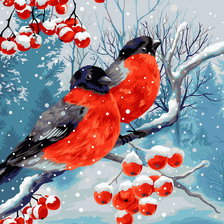 Схема вышивки «снегири»