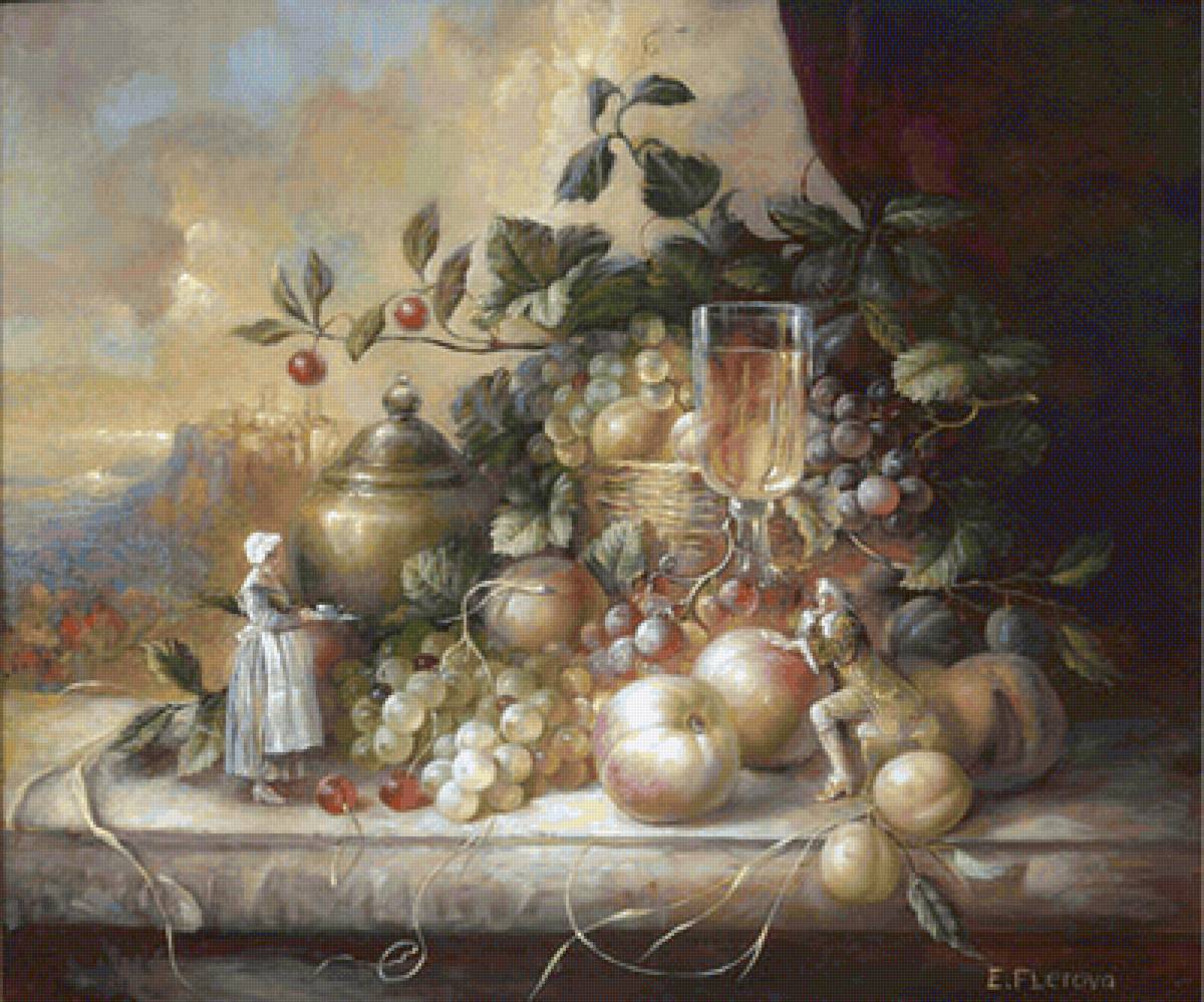 ЕЛЕНА ФЛЁРОВА. Five o’ clock - фрукты, натюрморт - предпросмотр