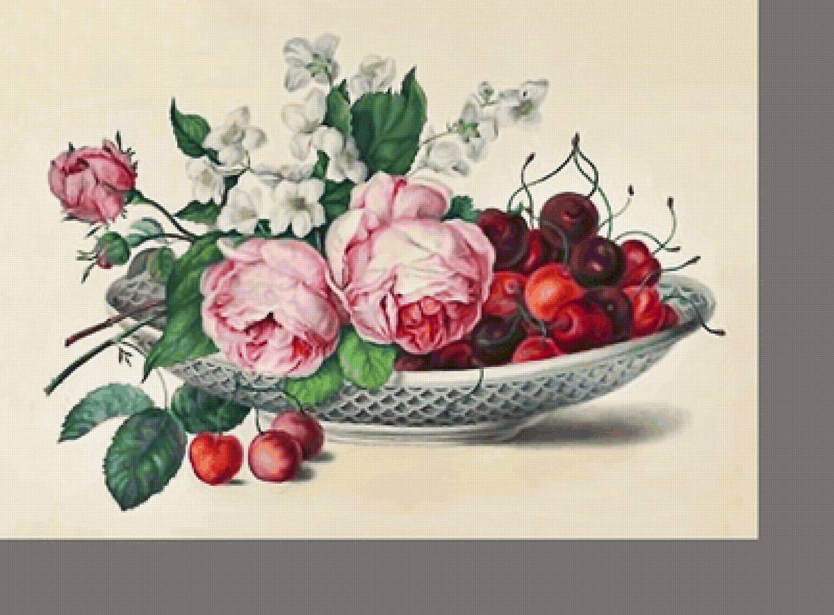 Серия "Натюрморт" - цветы, букет, натюрморт, фрукты - предпросмотр