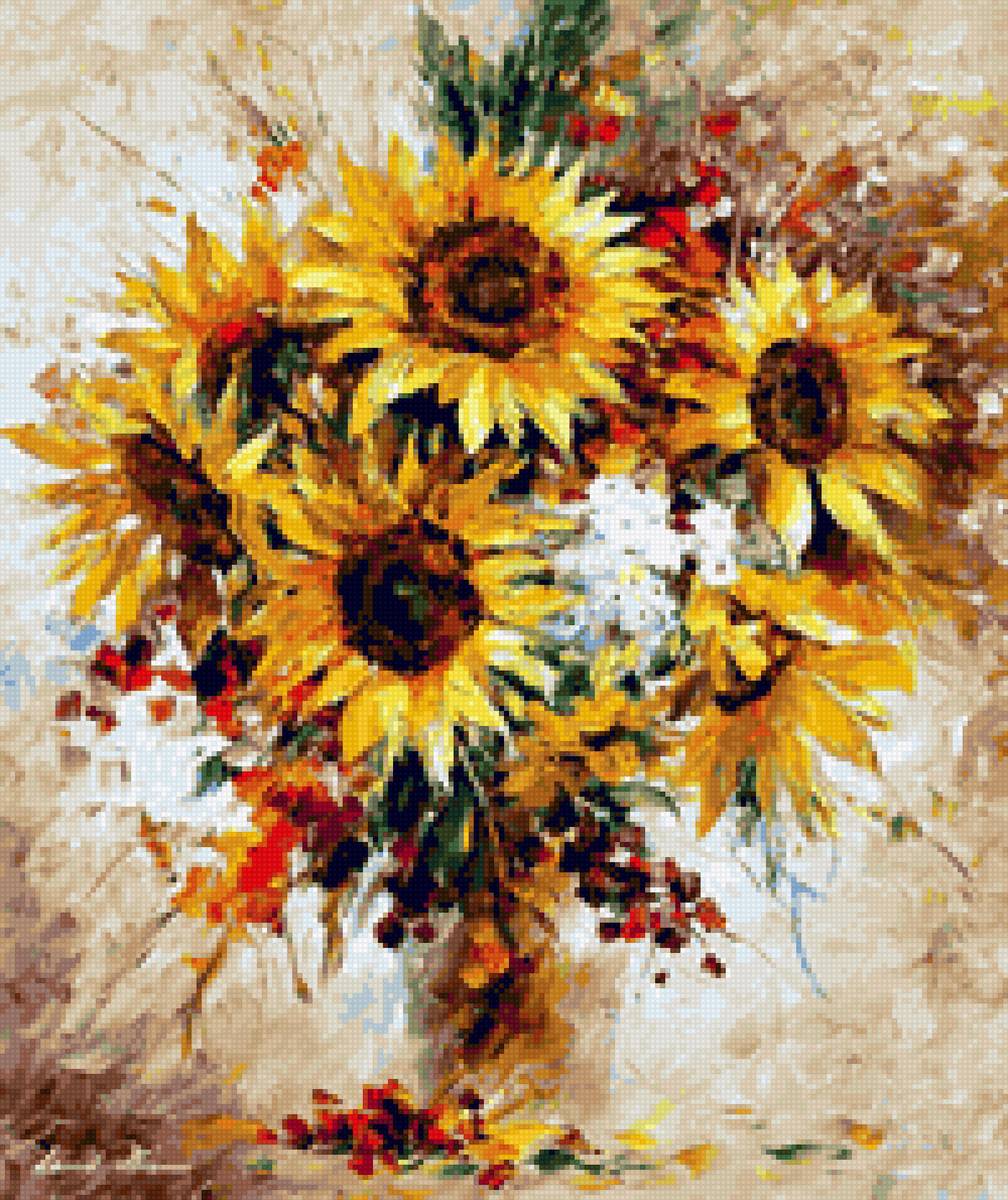 Afremov sunflowers - предпросмотр