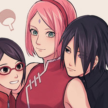 Схема вышивки «Sakura-Sarada-Sasuke»