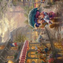 Схема вышивки «ТОМАС КИНКЕЙД. МИККИ И МИННИ В ПАРИЖЕ»