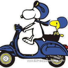 Схема вышивки «snoppy con vespa»