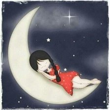 niña en la luna
