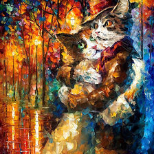 Afremov Cat Hug