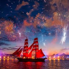 Схема вышивки «алые паруса»