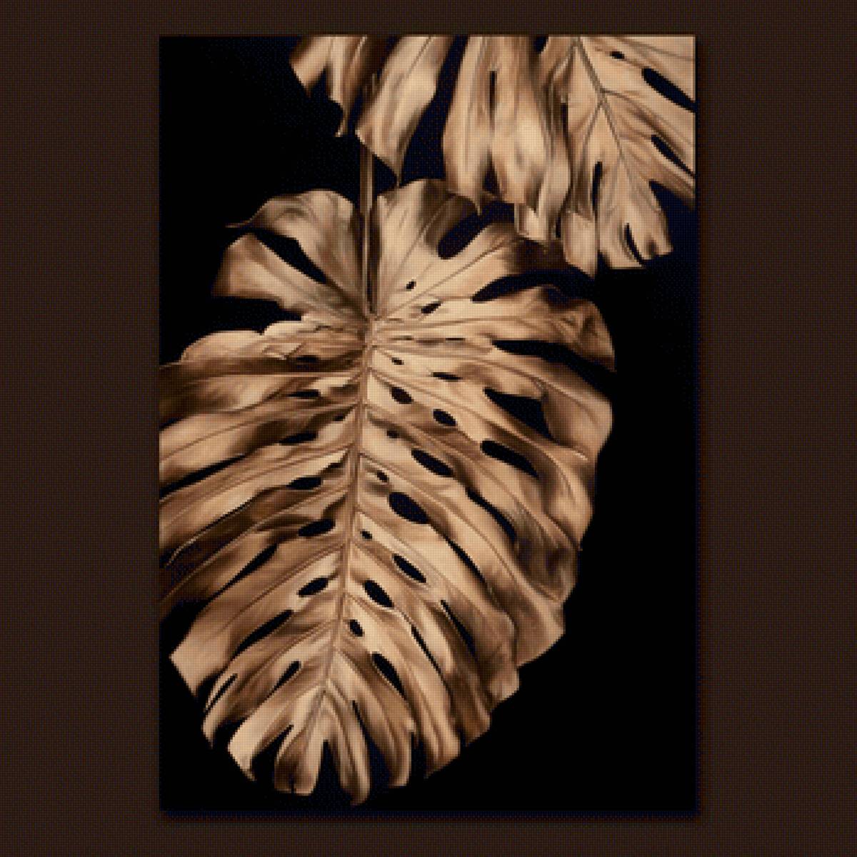 Листья - растения, листья, монохром - предпросмотр