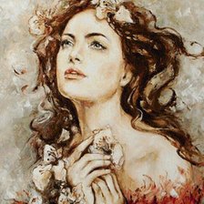 Схема вышивки «Девушка.Живопись.»