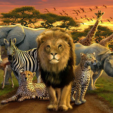 Схема вышивки «Африканские животные»