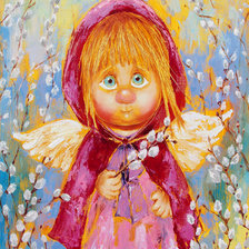 Схема вышивки «весенний ангел с вербой»