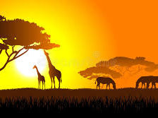 Схема вышивки «Вечер в саванне»