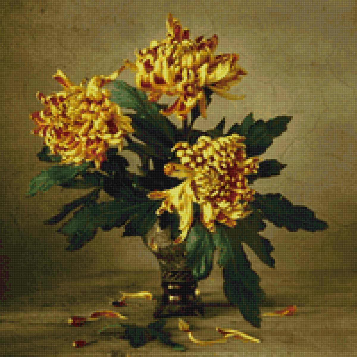 хризантемы - ваза, цветы, хризантема - предпросмотр