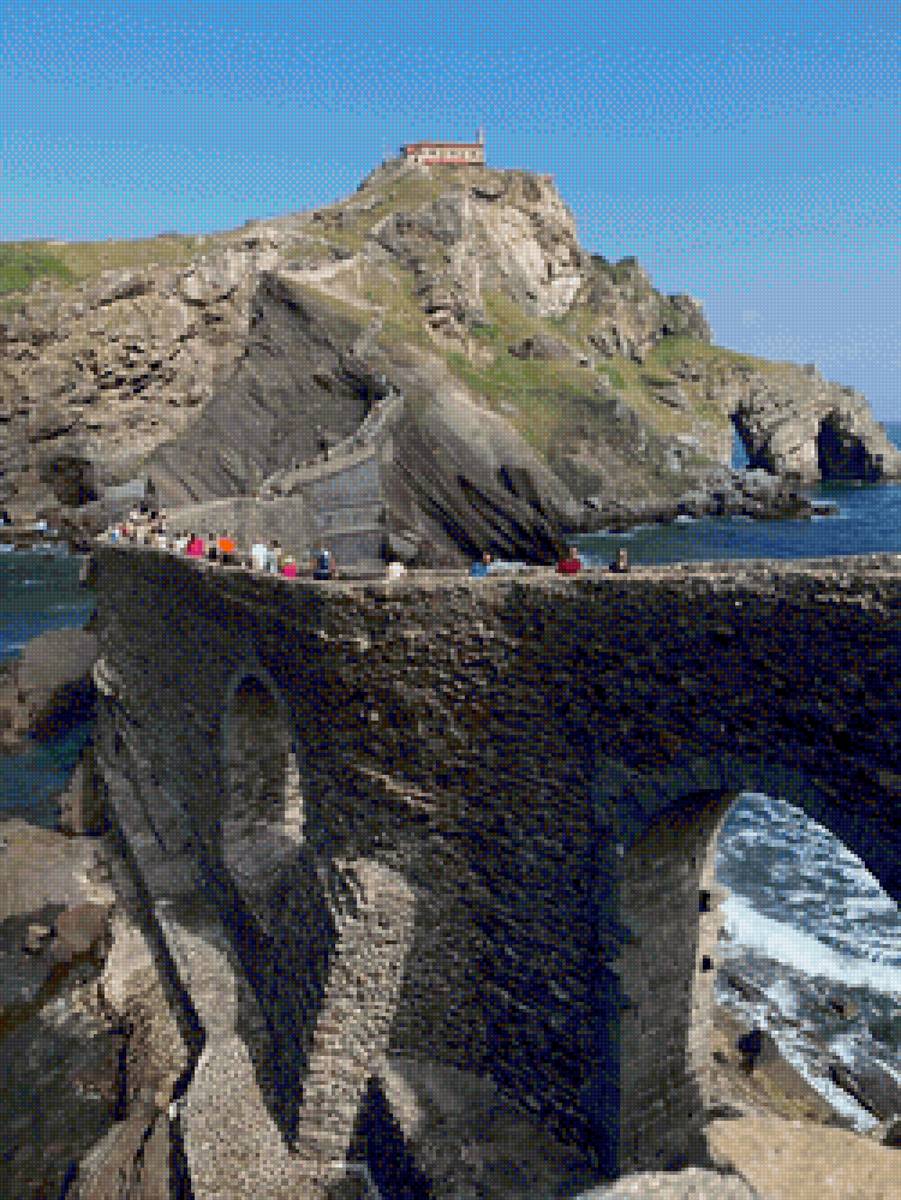 Muralla - ermita, muralla, piedra, mar, playa, agua, rocas - предпросмотр