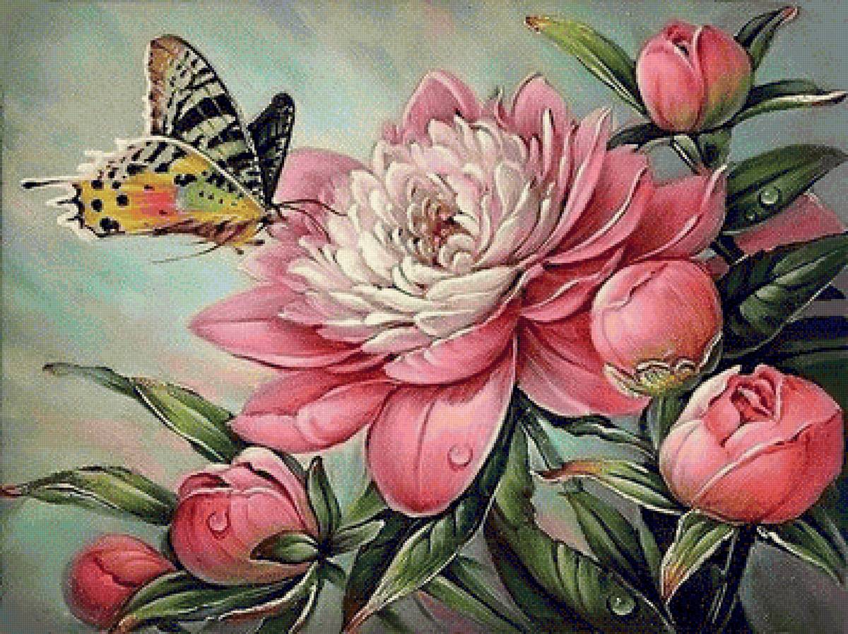 Бабочка с цветами - предпросмотр