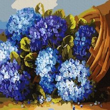 Схема вышивки «hortensje w koszu»