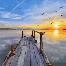 Схема вышивки «zachód słońca nad zalewem»