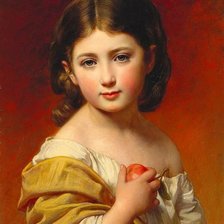 Схема вышивки «Девочка с яблоком»