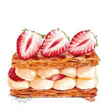 Схема вышивки «КОННИ АУ. КЛУБНИЧНОЕ ПИРОЖЕНОЕ»