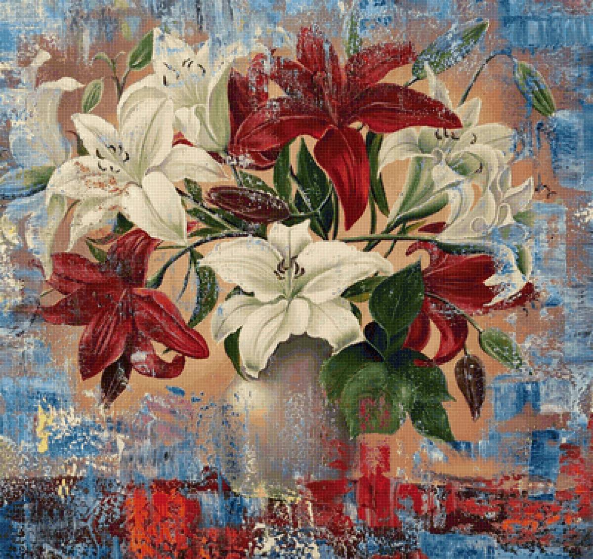 Boque de lírios. - flores.pintura - предпросмотр